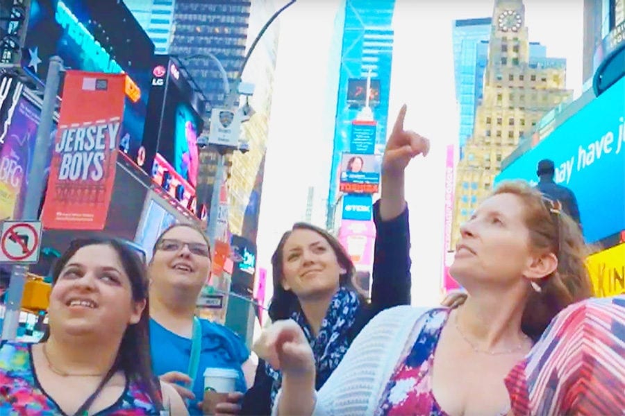 A group of Muse teachers in Times Square during ATTS